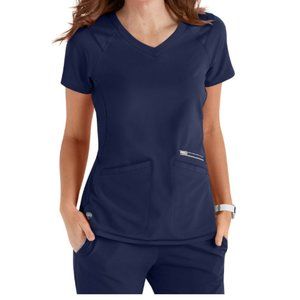 Healing Hands HH360 Navy Medium V-Neck Scrub Top